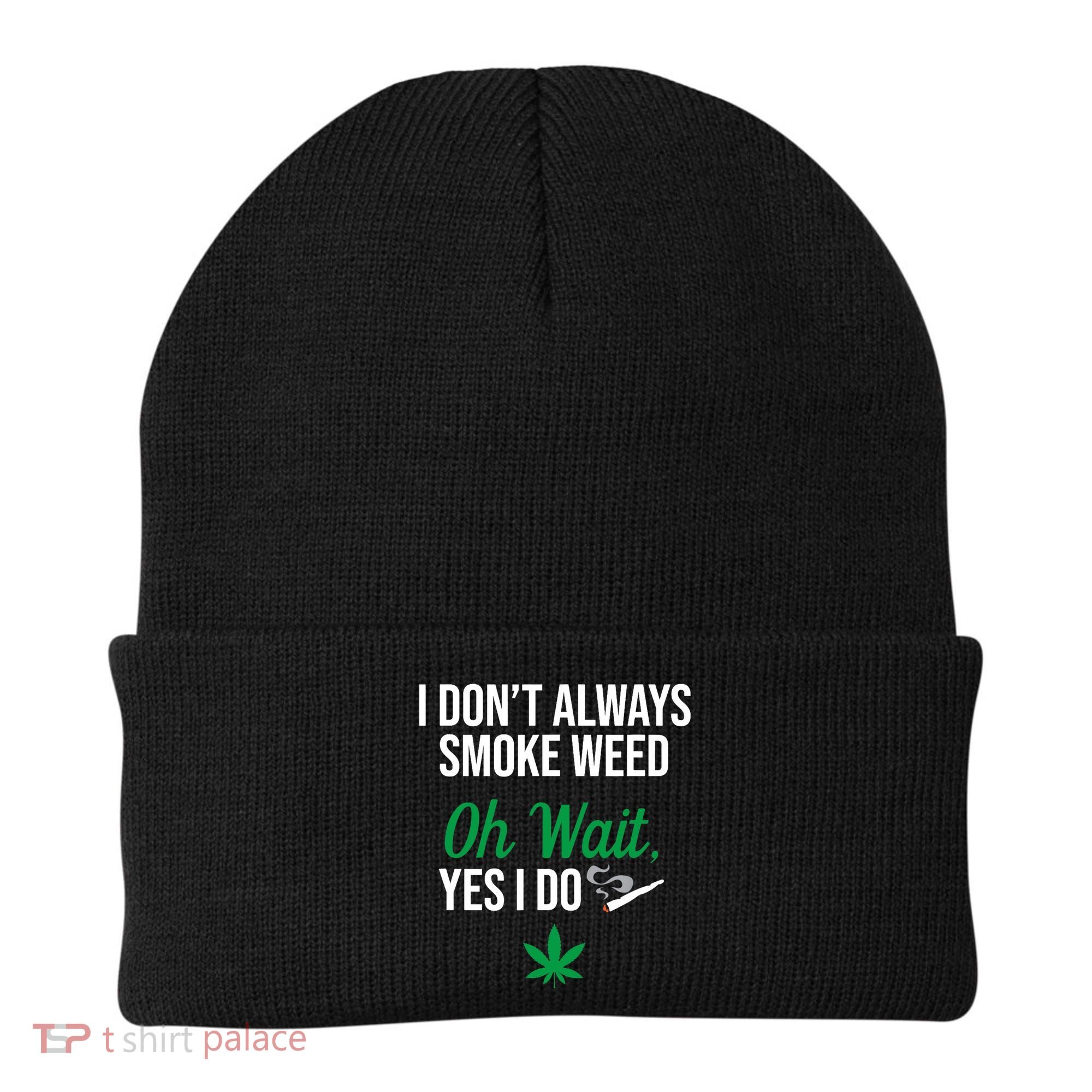 Funny Smoke Weed Marijuana Stoner Beanie