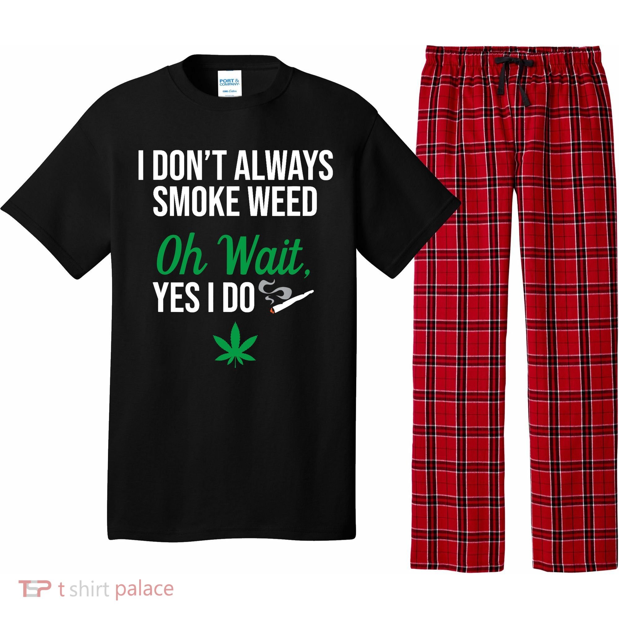 Funny Smoke Weed Marijuana Stoner Pajama Set