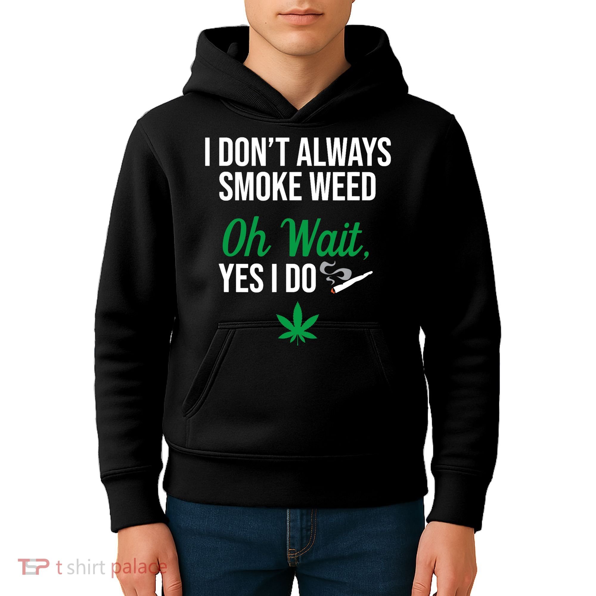 Funny Smoke Weed Marijuana Stoner Kids Hoodie