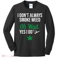 Funny Smoke Weed Marijuana Stoner Kids Long Sleeve Shirt thumb 0