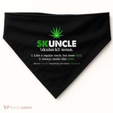 Funny Skuncle Weed Smoker Uncle Marijuana Lover Uncle Gift USA-Made Doggie Bandana