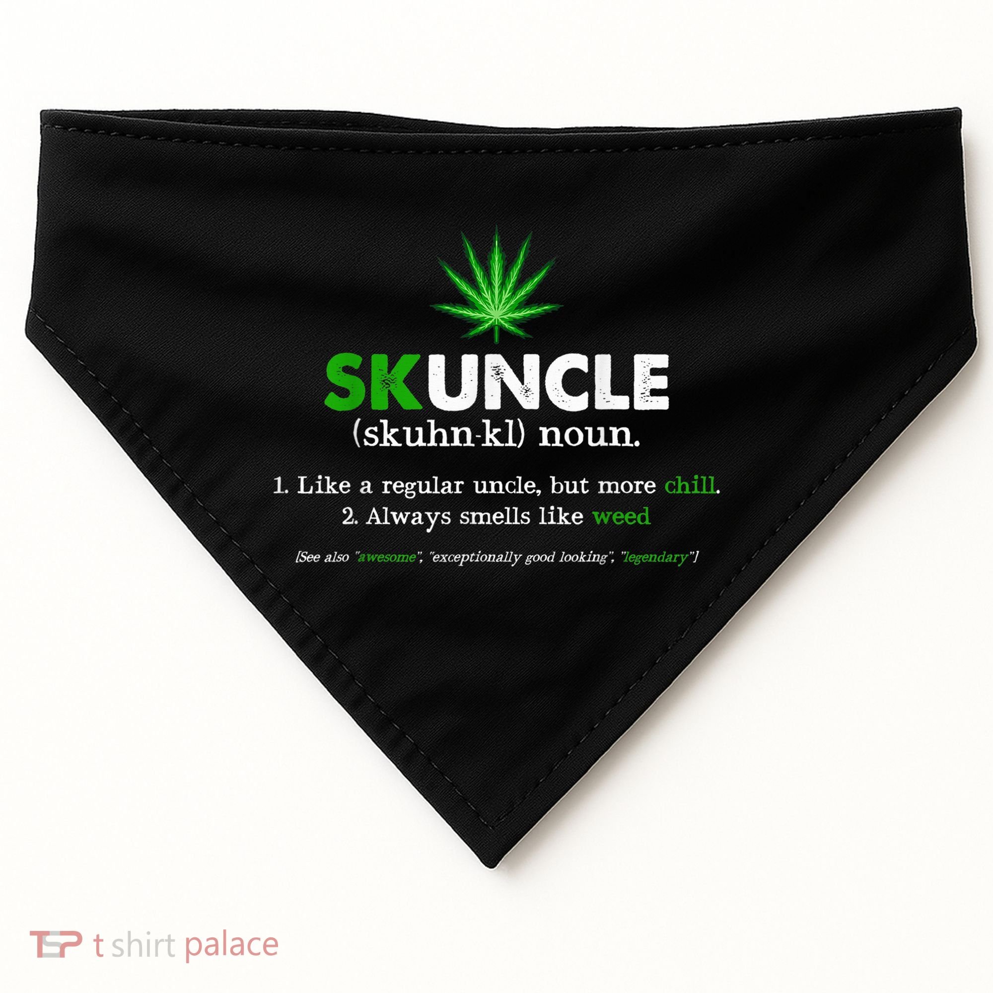 Funny Skuncle Weed Smoker Uncle Marijuana Lover Uncle Gift USA-Made Doggie Bandana
