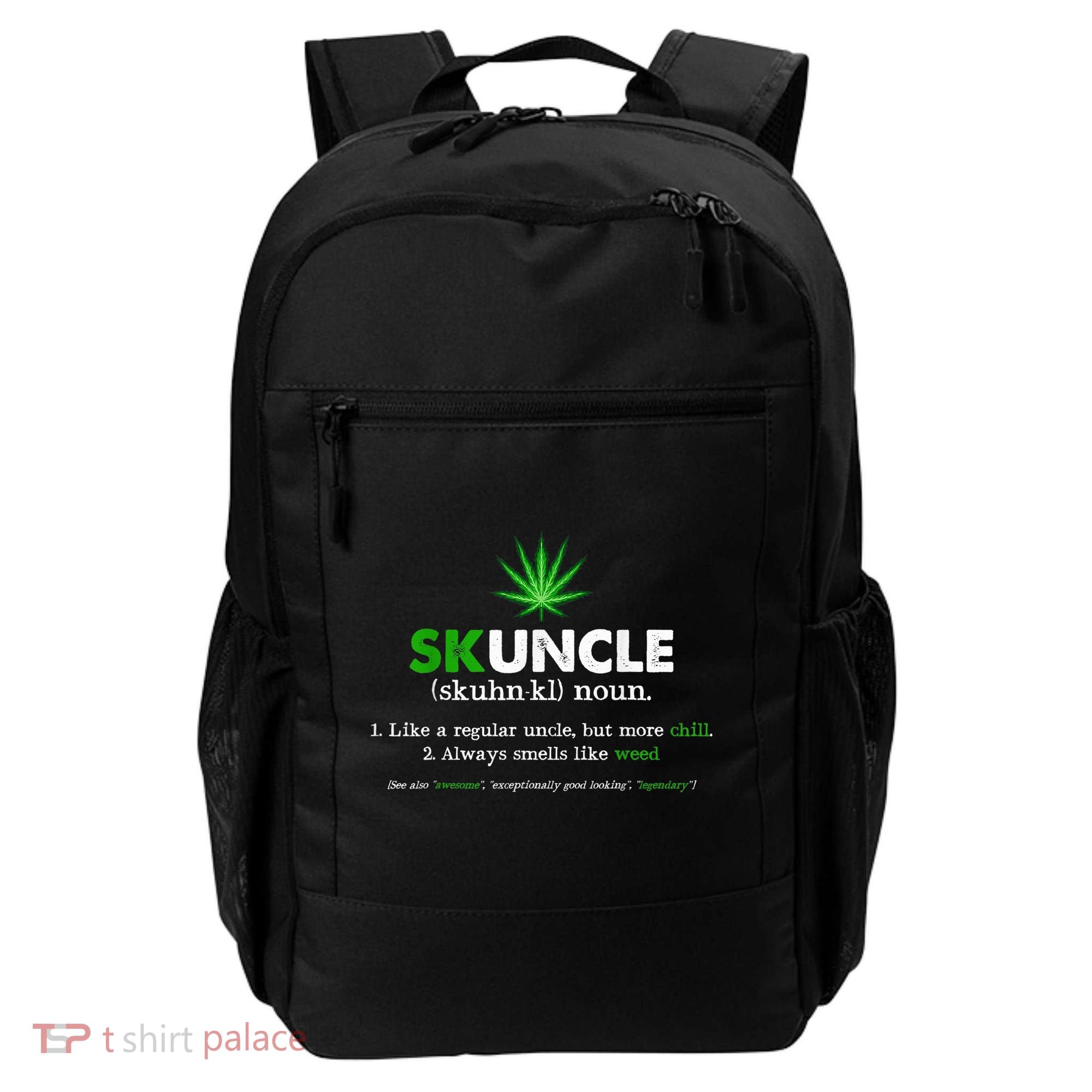 Funny Skuncle Weed Smoker Uncle Marijuana Lover Uncle Gift Backpack