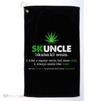 Funny Skuncle Weed Smoker Uncle Marijuana Lover Uncle Gift Golf Towel thumb 0