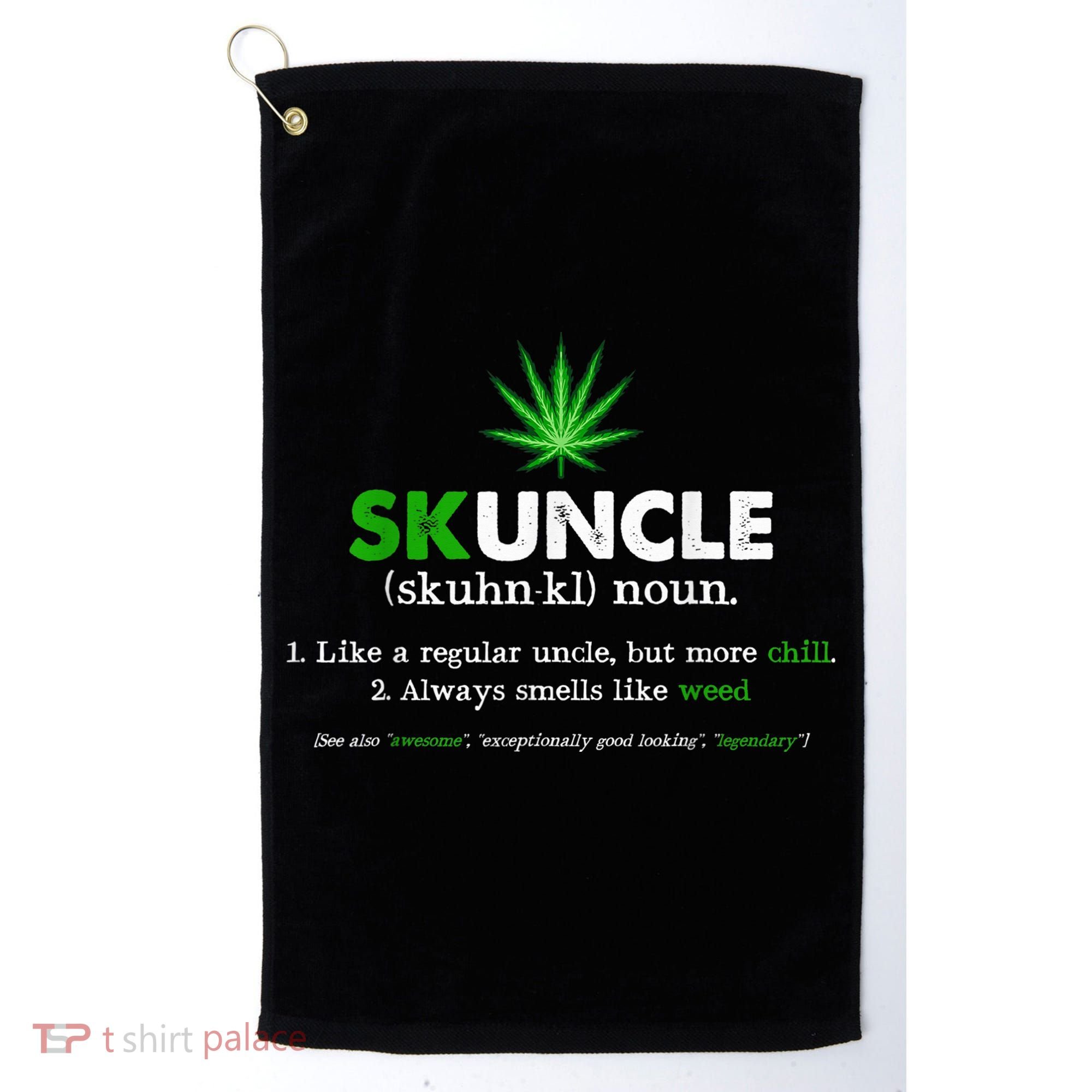 Funny Skuncle Weed Smoker Uncle Marijuana Lover Uncle Gift Golf Towel