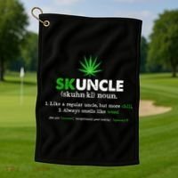 Funny Skuncle Weed Smoker Uncle Marijuana Lover Uncle Gift Golf Towel thumb 1