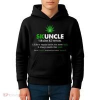 Funny Skuncle Weed Smoker Uncle Marijuana Lover Uncle Gift Kids Hoodie thumb 4