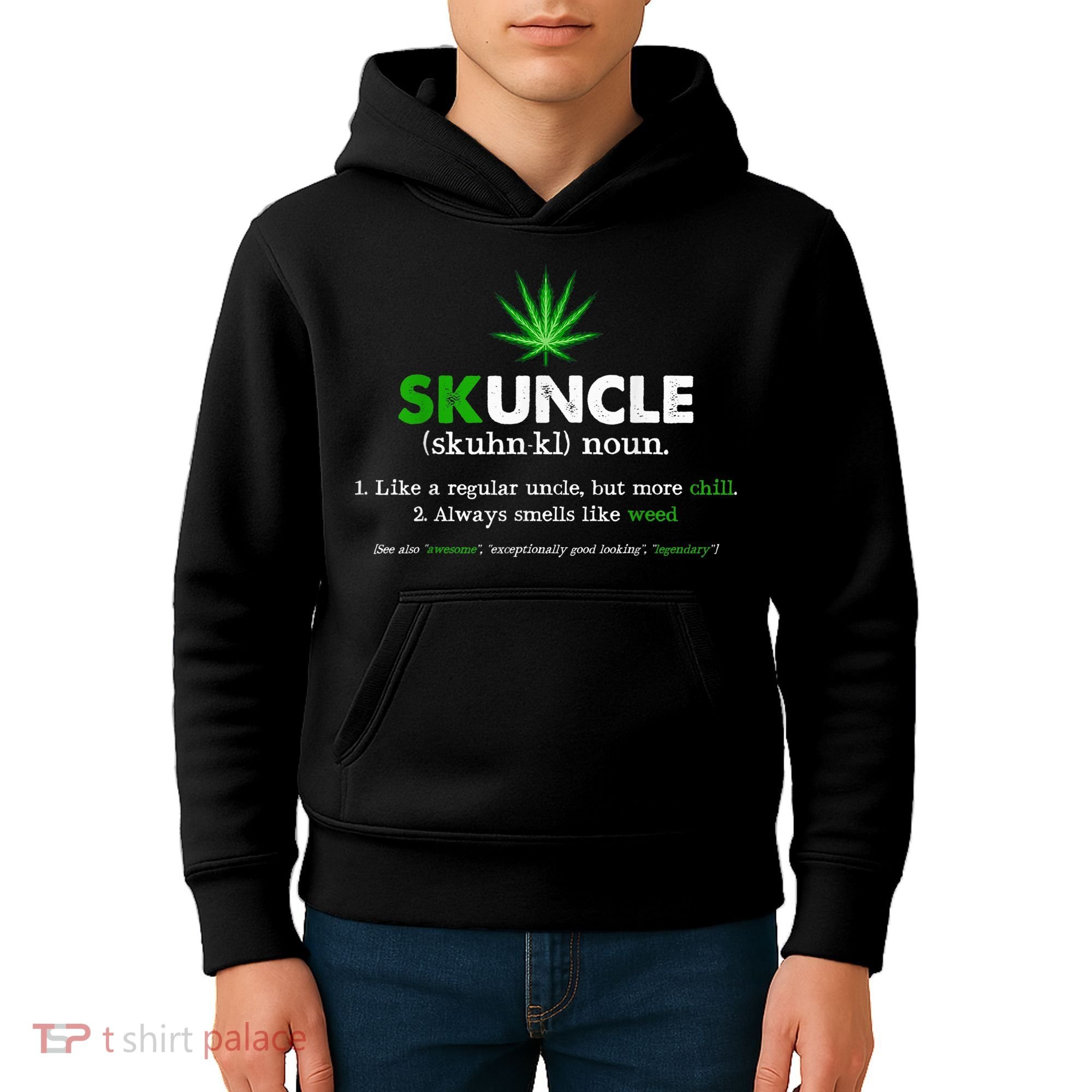 Funny Skuncle Weed Smoker Uncle Marijuana Lover Uncle Gift Kids Hoodie
