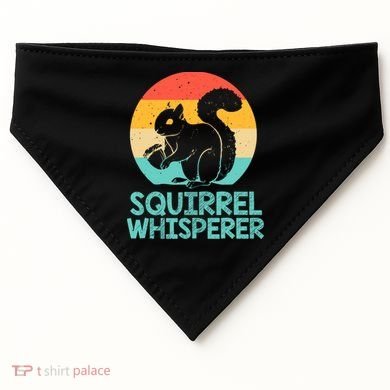 Funny Squirrel Whisperer Art Squirrel Lover USA-Made Doggie Bandana