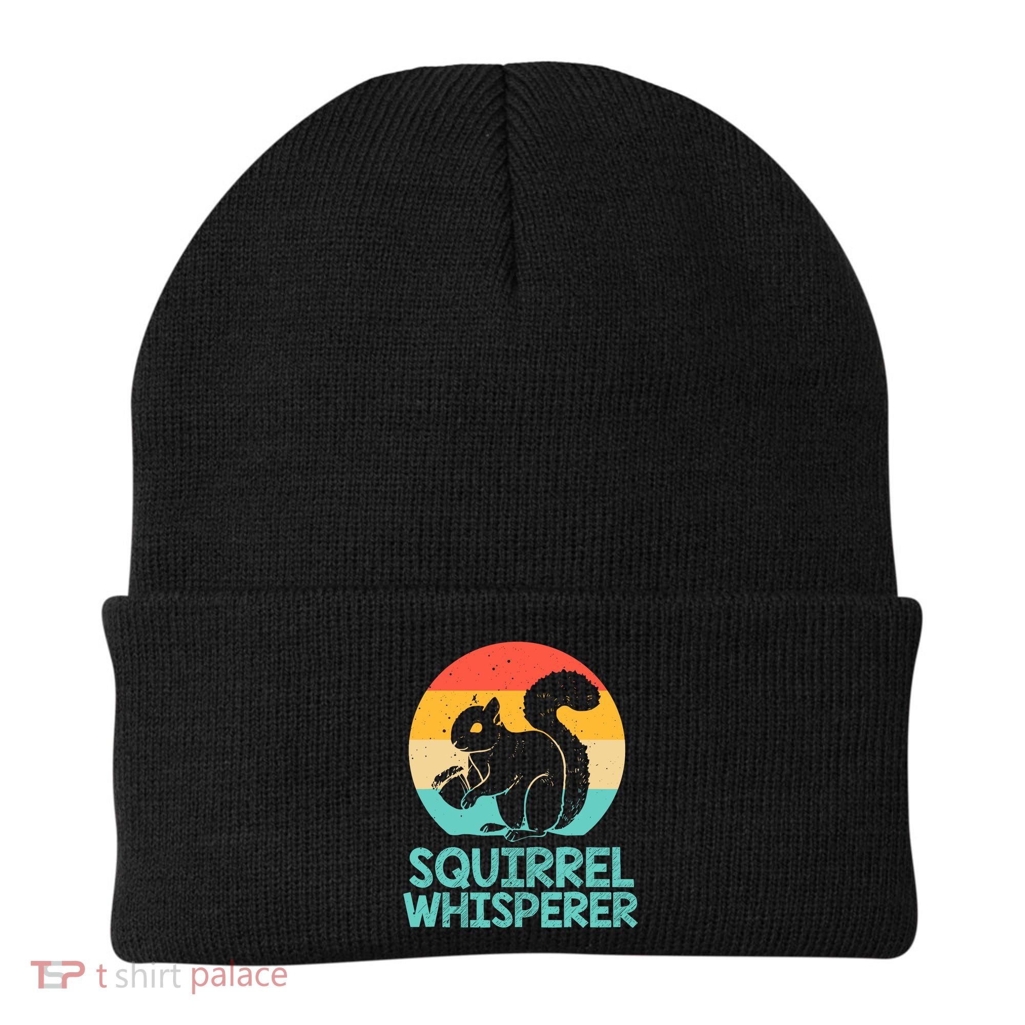 Funny Squirrel Whisperer Art Squirrel Lover Beanie