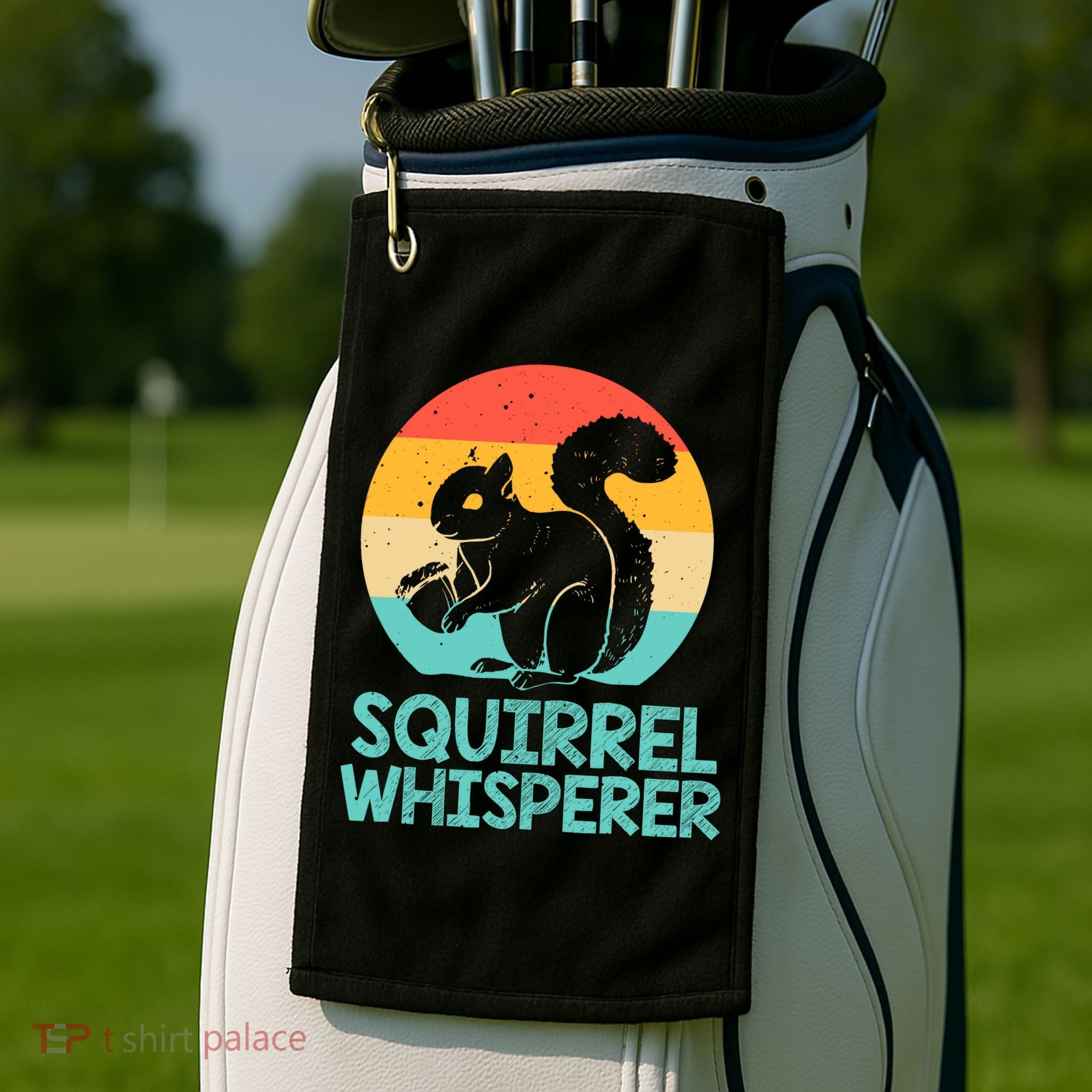 Funny Squirrel Whisperer Art Squirrel Lover Golf Towel
