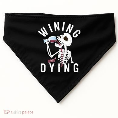 Funny Skeleton Wining And Dying USA-Made Doggie Bandana