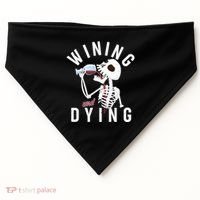 Funny Skeleton Wining And Dying USA-Made Doggie Bandana thumb 0