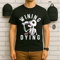 Funny Skeleton Wining And Dying T-Shirt thumb 6