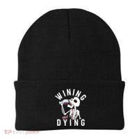 Funny Skeleton Wining And Dying Beanie thumb 0