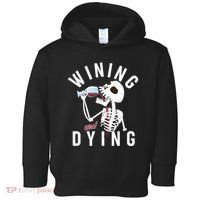 Funny Skeleton Wining And Dying Toddler Hoodie thumb 0