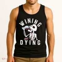 Funny Skeleton Wining And Dying Tank Top thumb 3