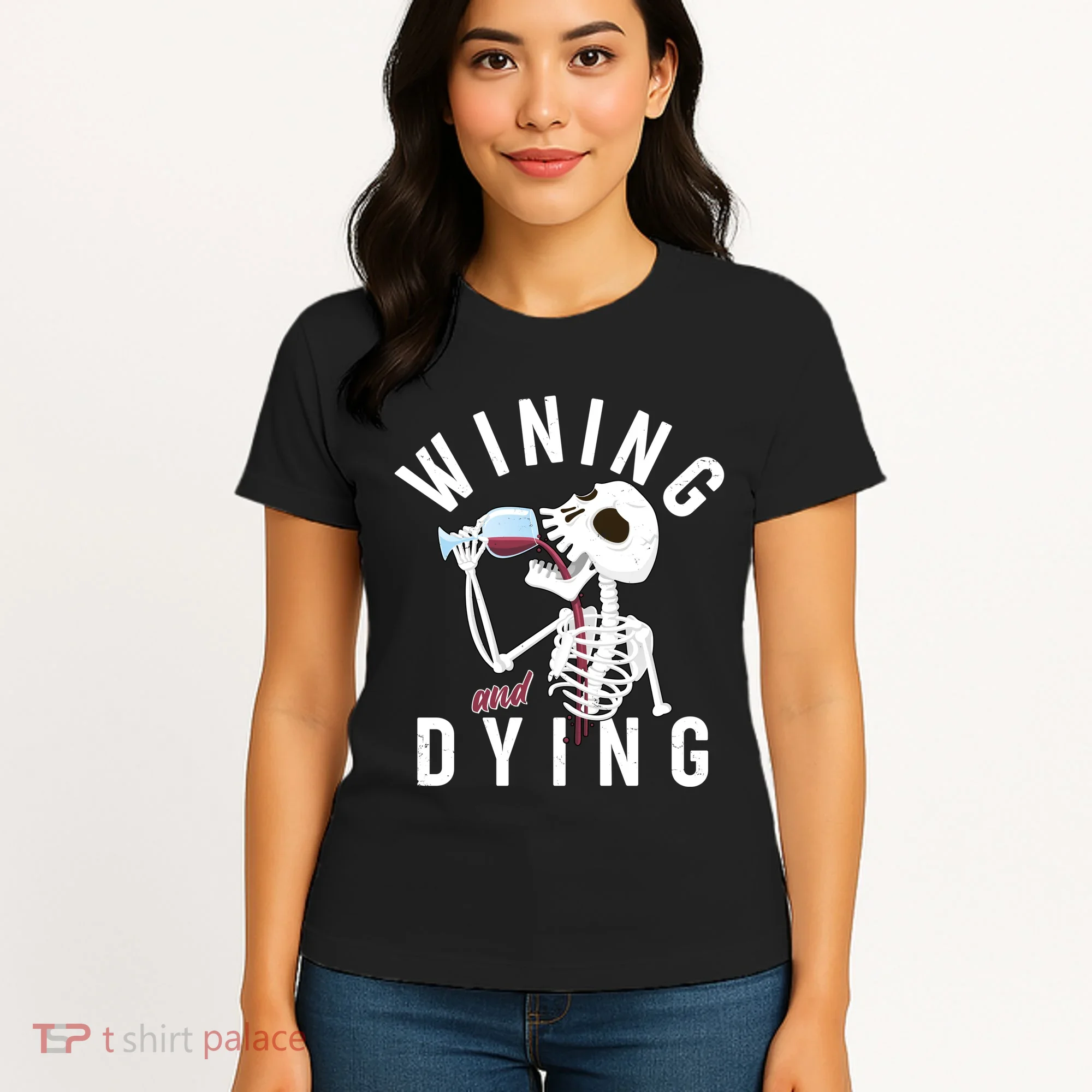 Funny Skeleton Wining And Dying Women's T-Shirt