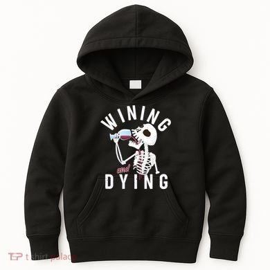 Funny Skeleton Wining And Dying Kids Hoodie