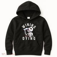Funny Skeleton Wining And Dying Kids Hoodie thumb 0
