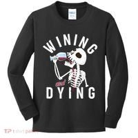 Funny Skeleton Wining And Dying Kids Long Sleeve Shirt thumb 0