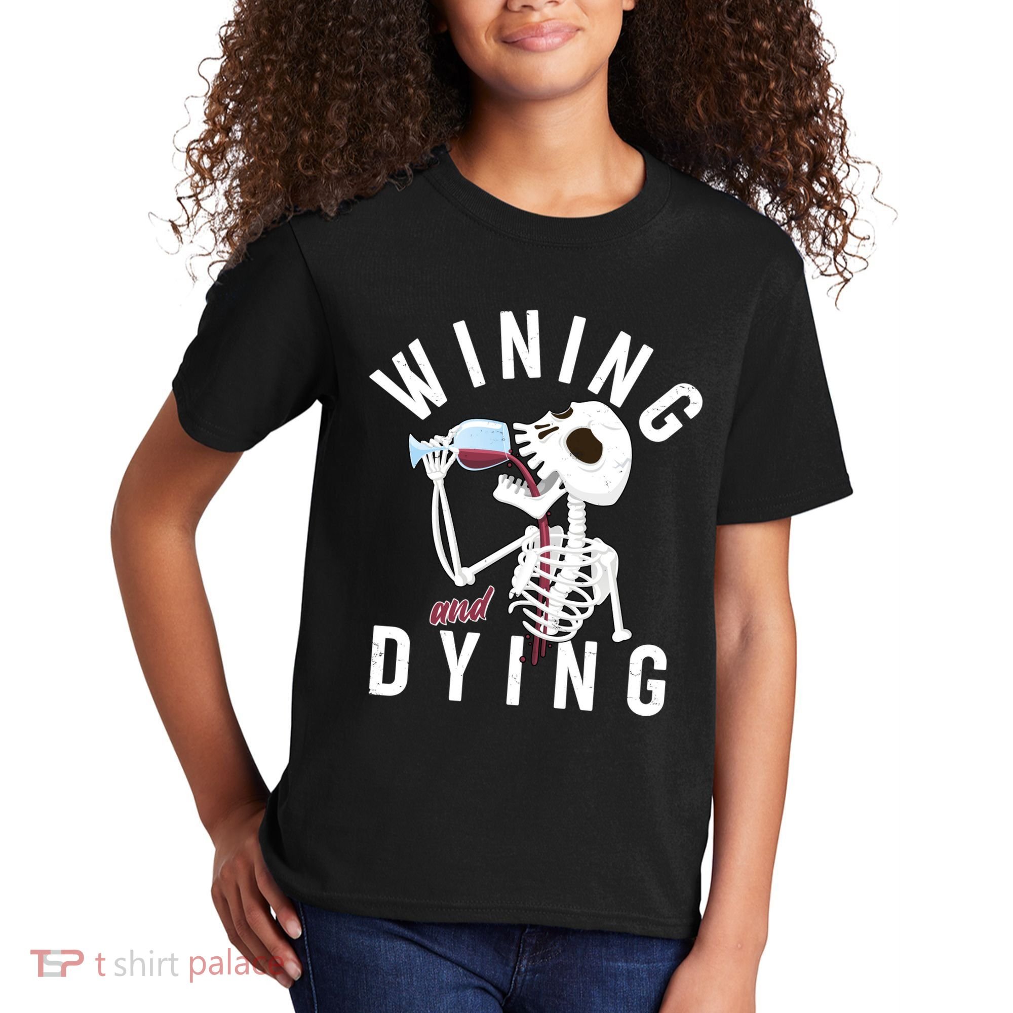 Funny Skeleton Wining And Dying Kids T-Shirt