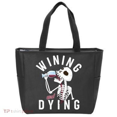 Funny Skeleton Wining And Dying Tote Bag