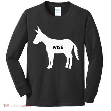 Funny Sarcastic Wise Donkey Lovers Kids Long Sleeve Shirt