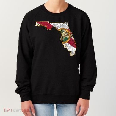 Florida State With Florida Shape Flag Women's Sweatshirt