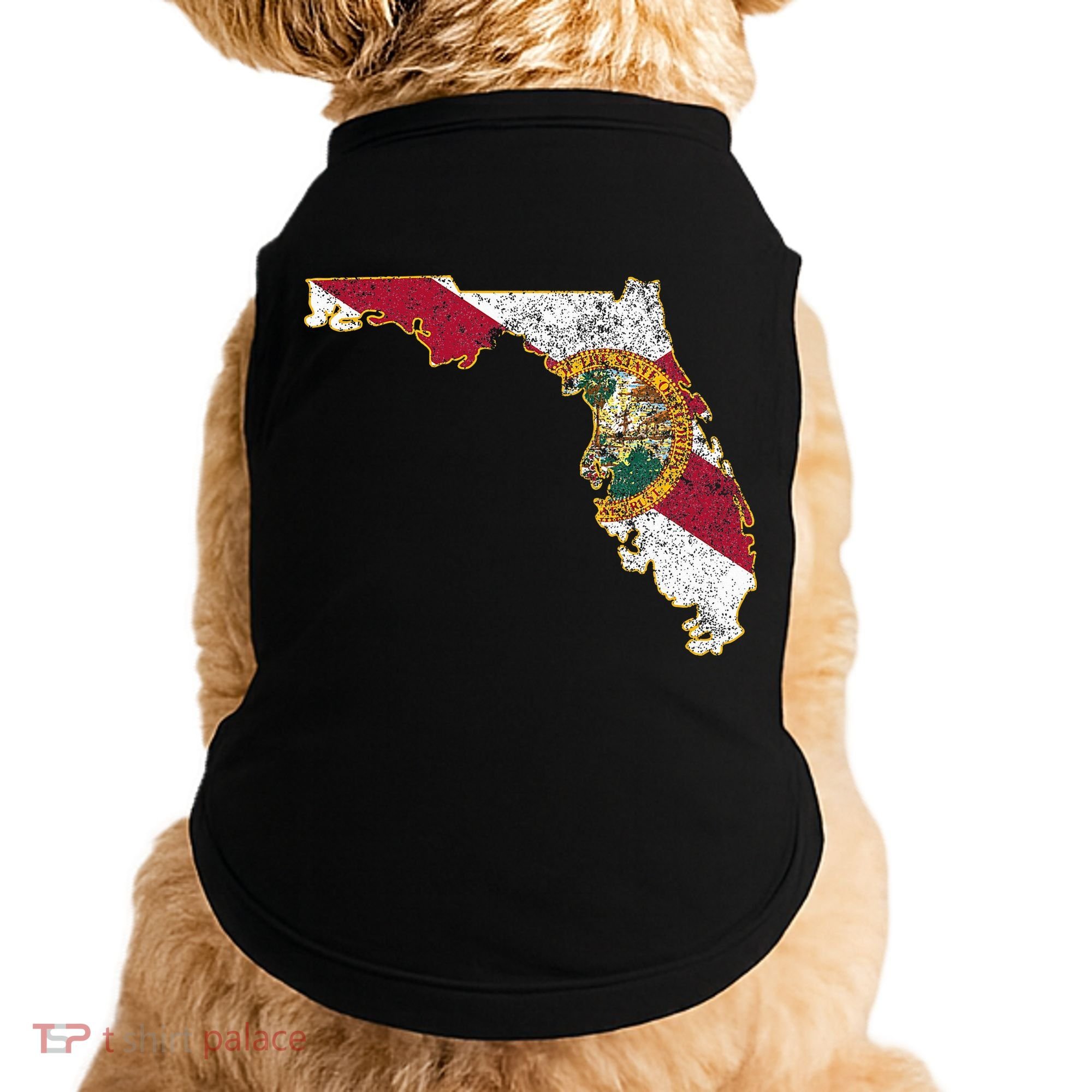 Florida State With Florida Shape Flag Doggie Tank