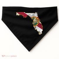 Florida State With Florida Shape Flag USA-Made Doggie Bandana thumb 0