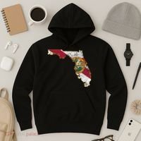 Florida State With Florida Shape Flag Hoodie thumb 3