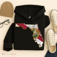 Florida State With Florida Shape Flag Hoodie thumb 4