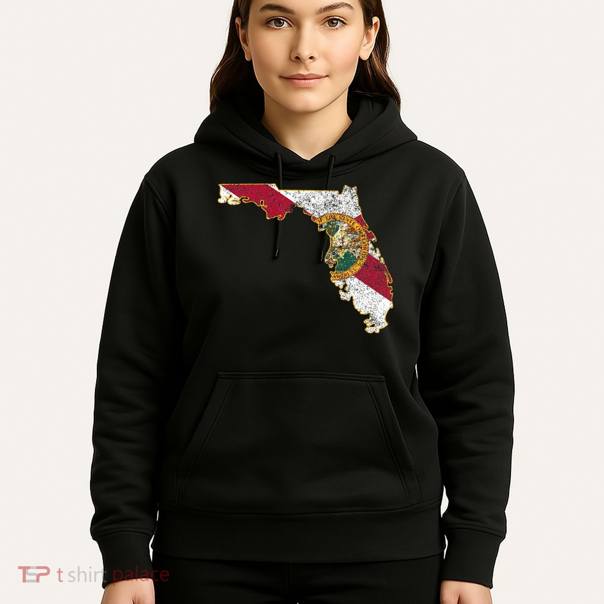 Florida State With Florida Shape Flag Hoodie