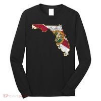 Florida State With Florida Shape Flag Long Sleeve Shirt thumb 0