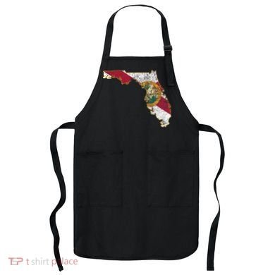 Florida State With Florida Shape Flag Apron