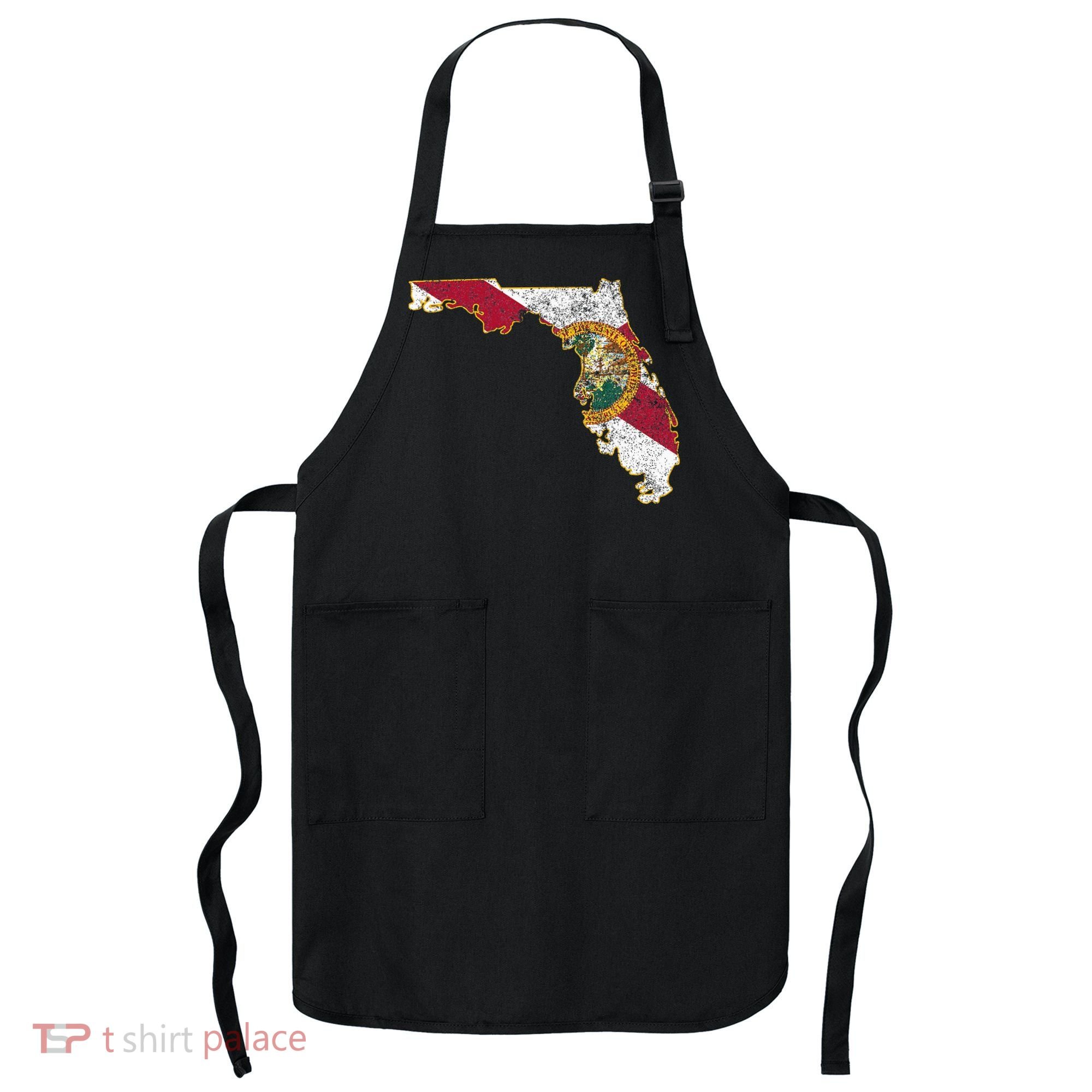 Florida State With Florida Shape Flag Apron