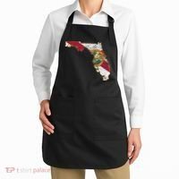 Florida State With Florida Shape Flag Apron thumb 2