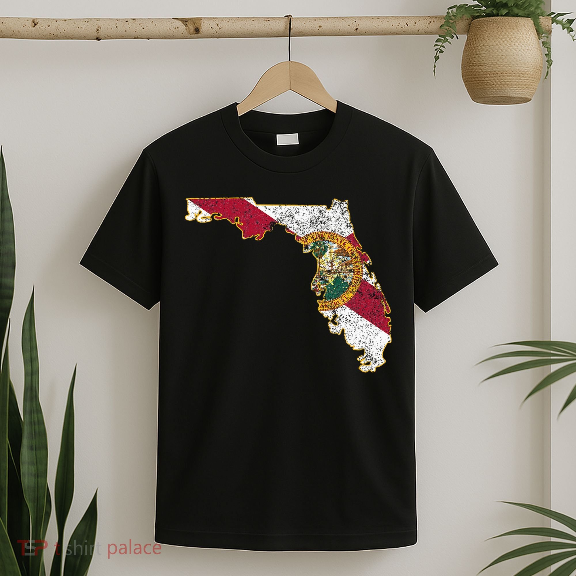 Florida State With Florida Shape Flag T-Shirt