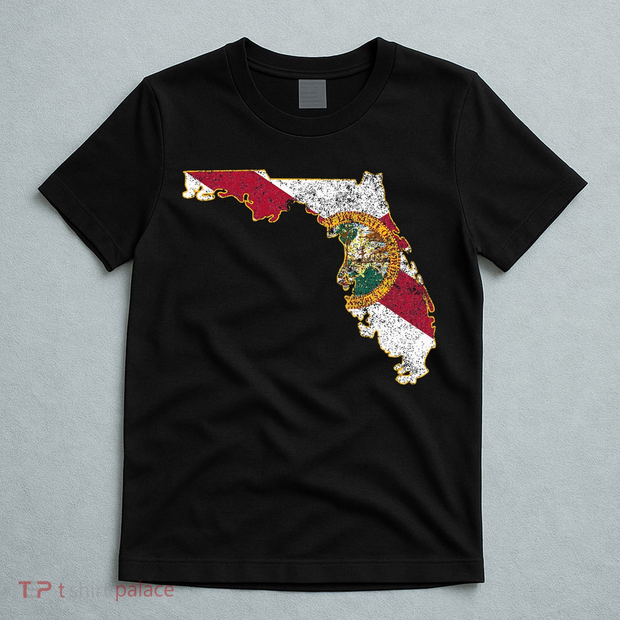 Florida State With Florida Shape Flag T-Shirt