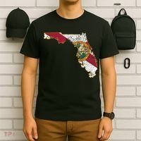 Florida State With Florida Shape Flag T-Shirt thumb 6