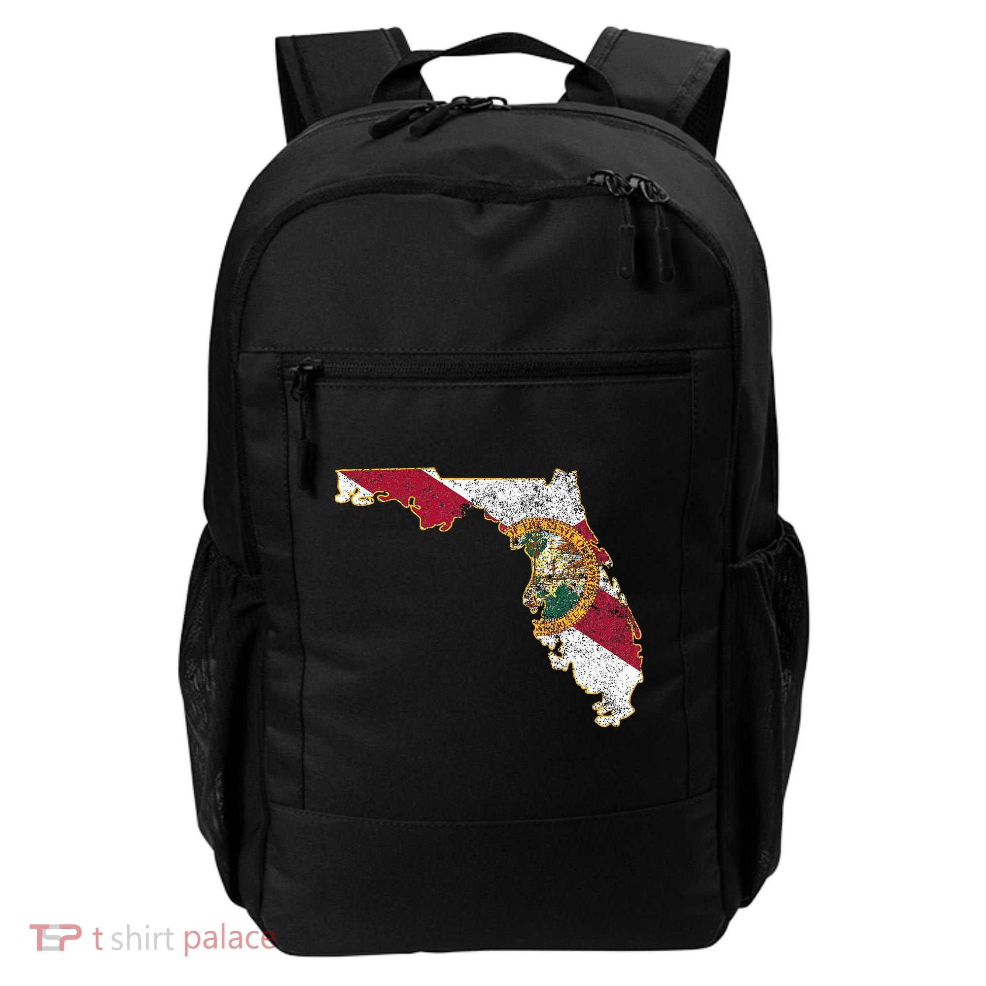 Florida State With Florida Shape Flag Backpack