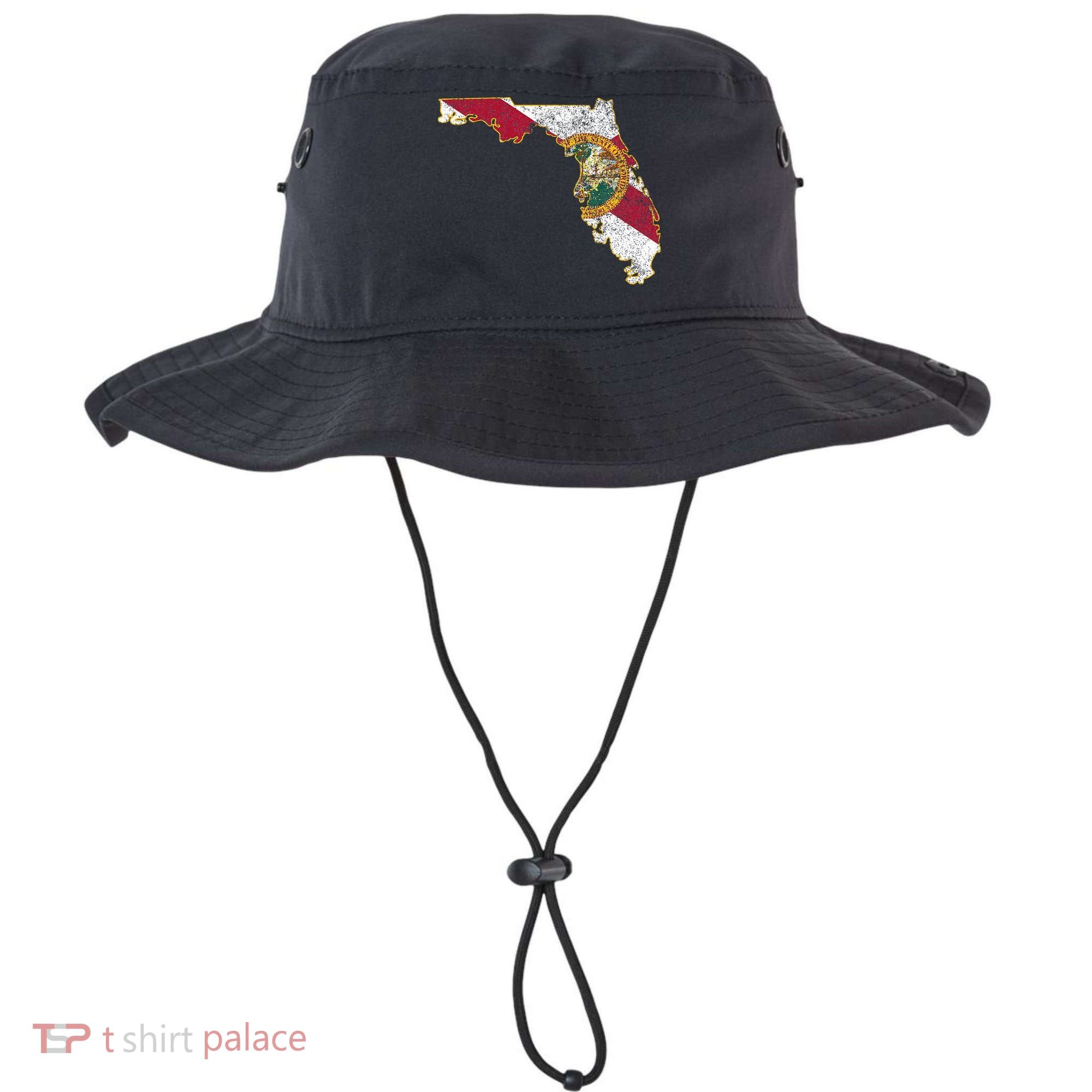 Florida State With Florida Shape Flag Bucket Hat