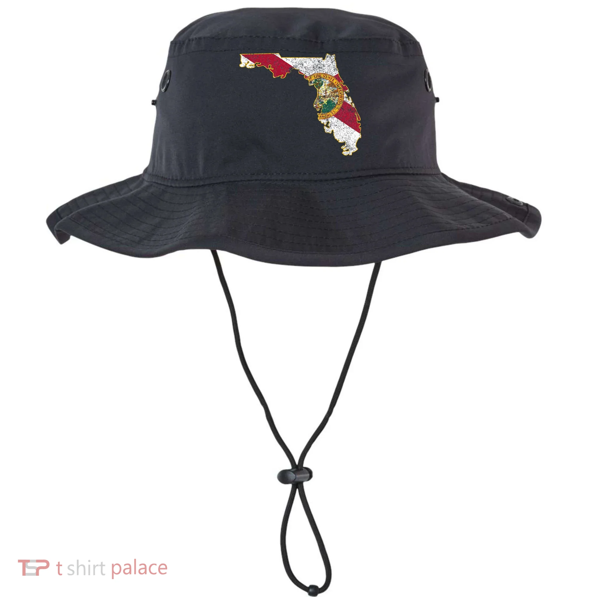 Florida State With Florida Shape Flag Bucket Hat