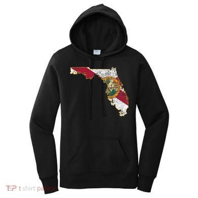 Florida State With Florida Shape Flag Women's Hoodie