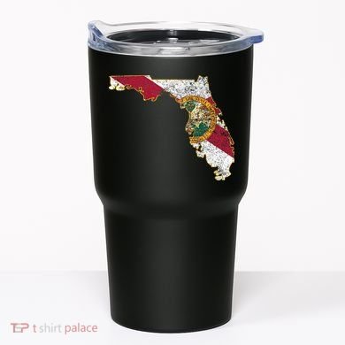 Florida State With Florida Shape Flag Tumbler