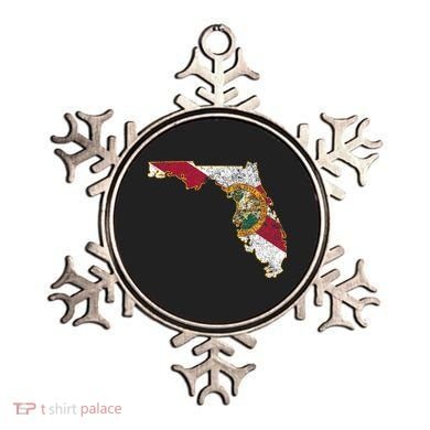 Florida State With Florida Shape Flag Ornament