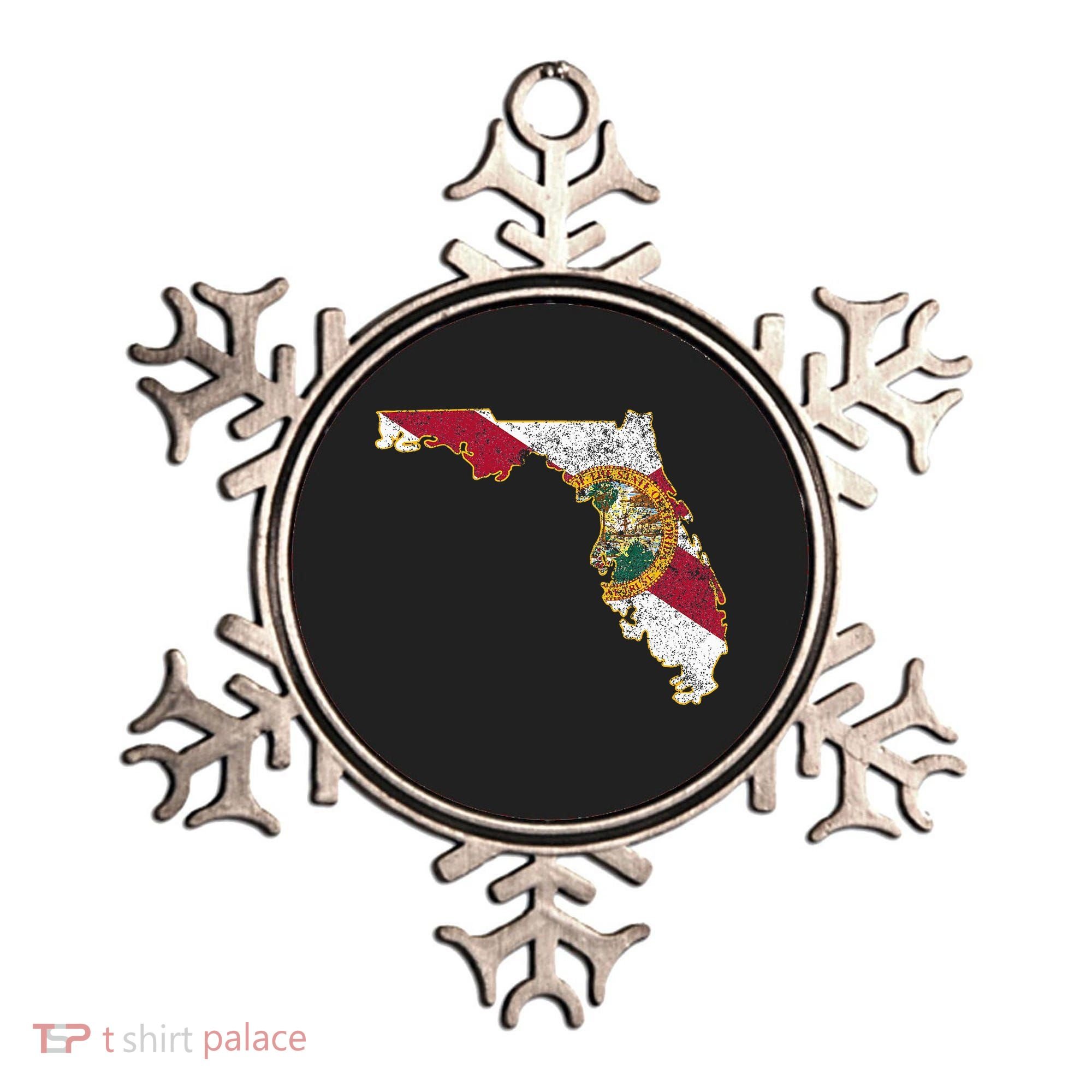 Florida State With Florida Shape Flag Ornament