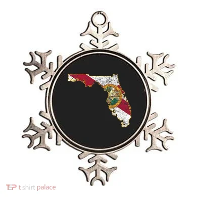 Florida State With Florida Shape Flag Ornament
