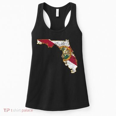 Florida State With Florida Shape Flag Women's Tank Top